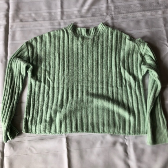 Mint Green Ribbed Mockneck Sweater - Picture 12 of 12